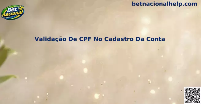 Validação de CPF no cadastro da conta